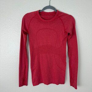 Lululemon Red Swiftly Tech Long Sleeve Shirt 4 Athletic Activewear Athleisure